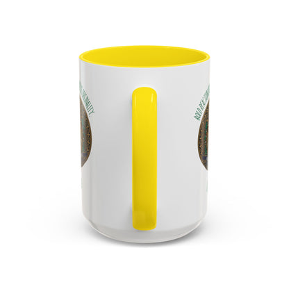 Personalized Initial Circled Lion Accent Coffee Mug