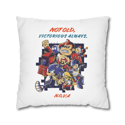 Personalized Initial Quote Cartoon — Custom Sayings on Square Poly Canvas Pillowcase