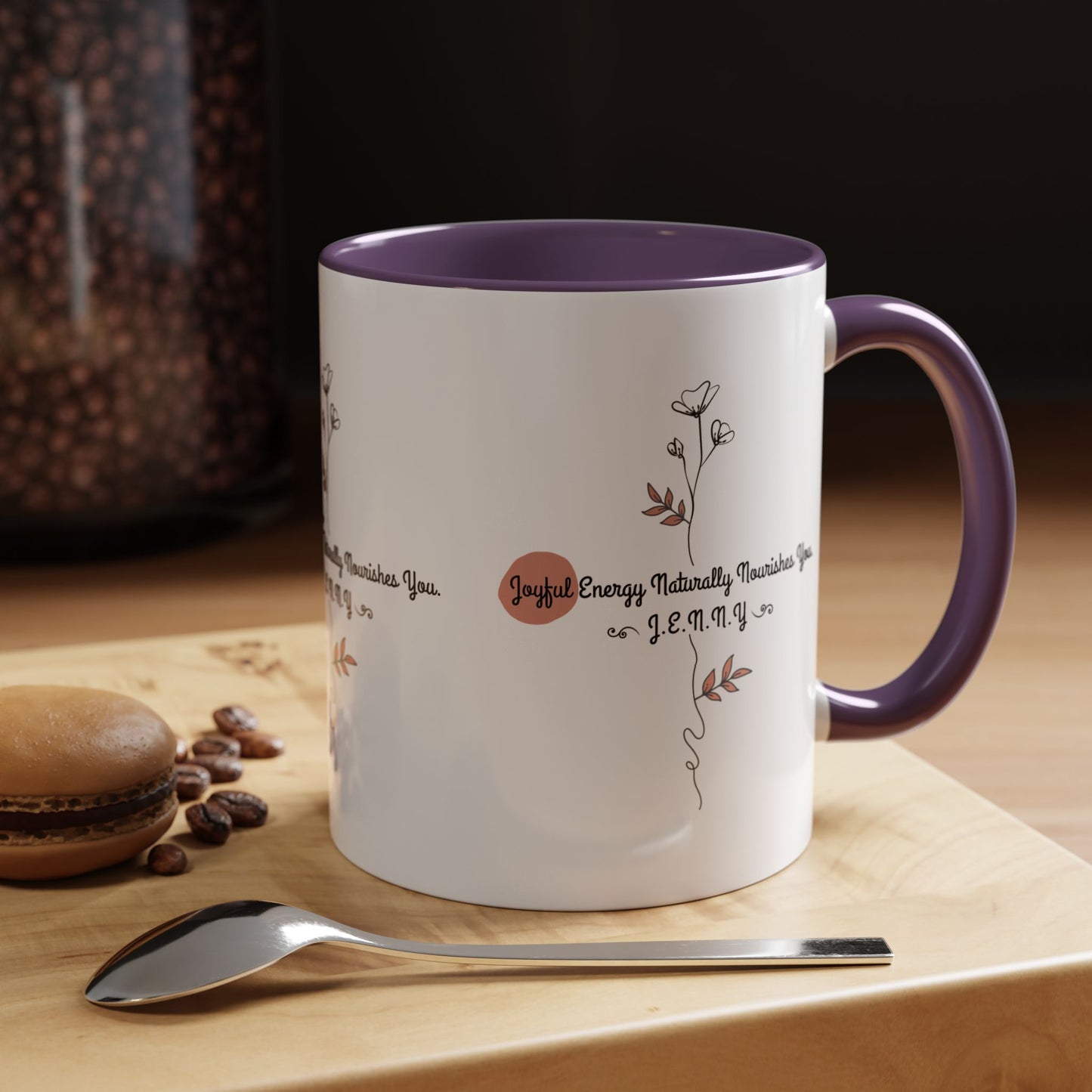 Personalized Initial Floral Minimalist Accent Coffee Mug