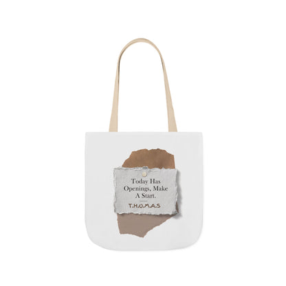 Personalized Initial Quote Torn Paper Canvas Tote Custom Name
