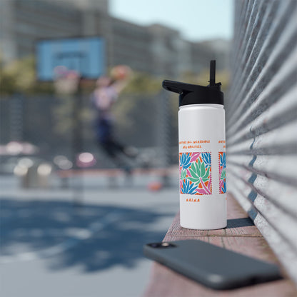 Personalized Initial Quote Floral Momentum Stainless Steel Water Bottle
