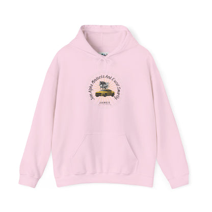 Personalized Car with Horse Hooded Sweatshirt