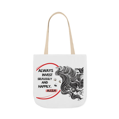 Personalized Initial Quote Inspirational Girl Canvas Tote Custom Name