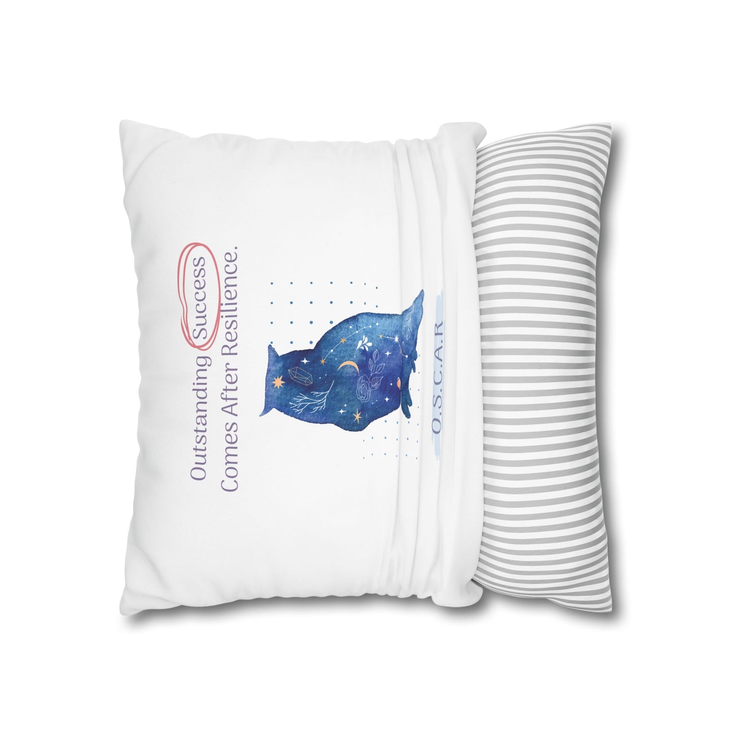Personalized Initial Quote Galaxy Owl — Custom Sayings on Square Poly Canvas Pillowcase