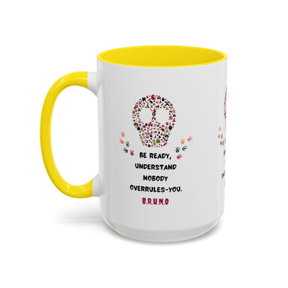 Personalized Initial Floral Skull Accent Coffee Mug