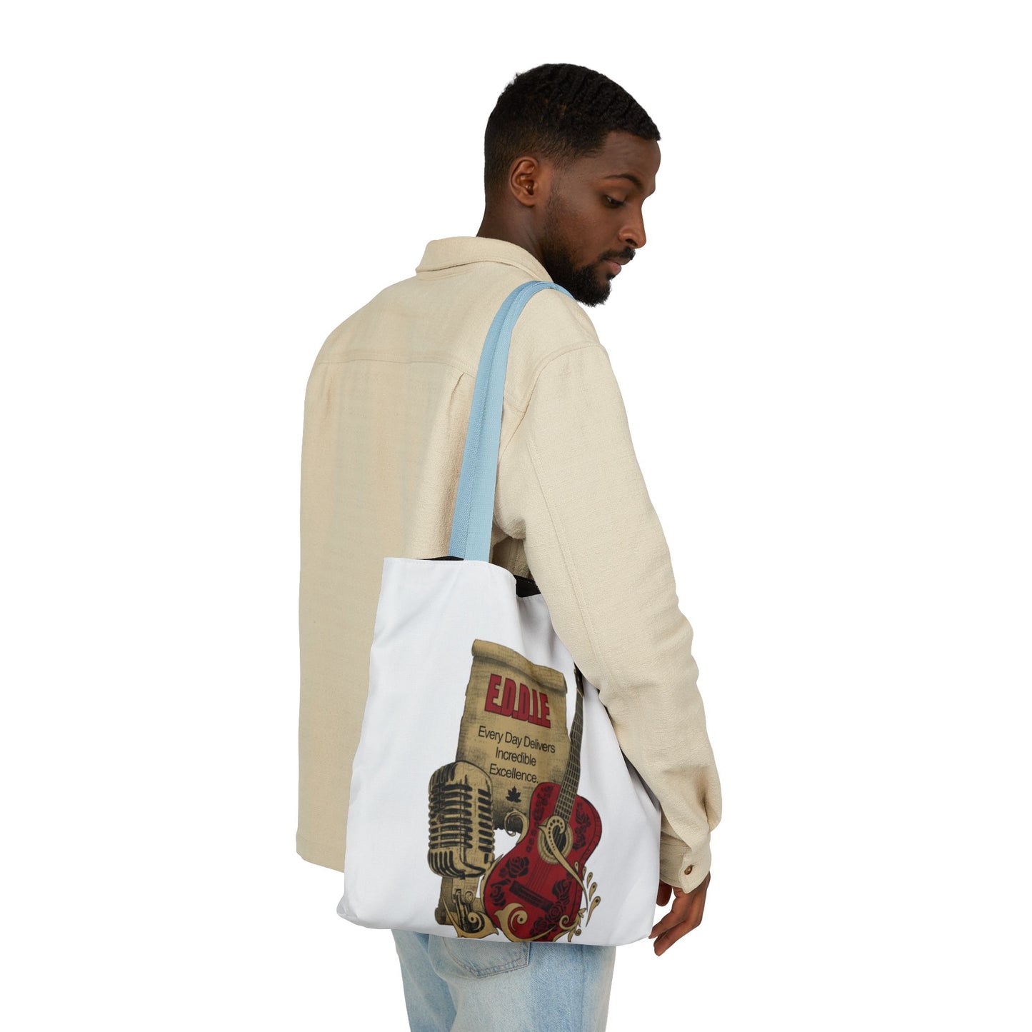 Personalized Initial Quote Guitar Canvas Tote Custom Name