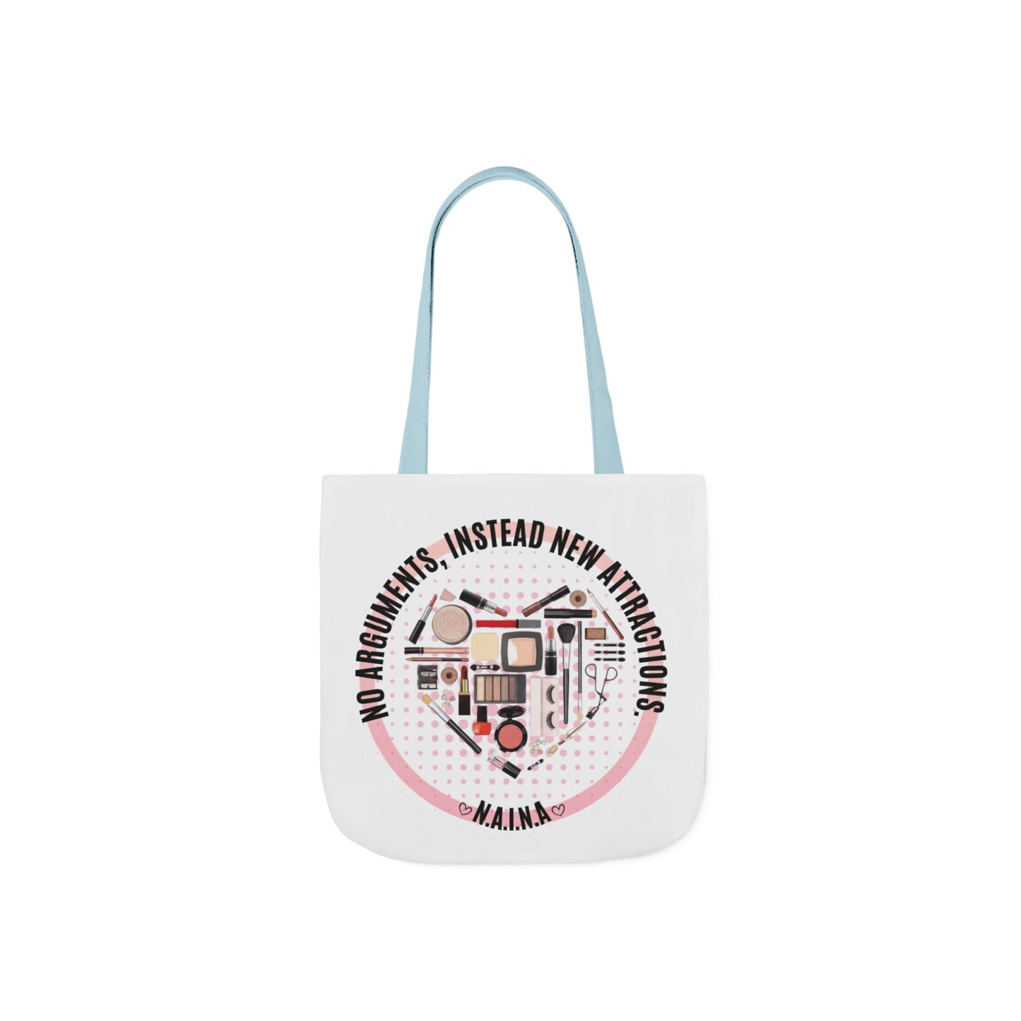 Personalized Initial Quote Cosmetic Heart Canvas Tote Custom Name