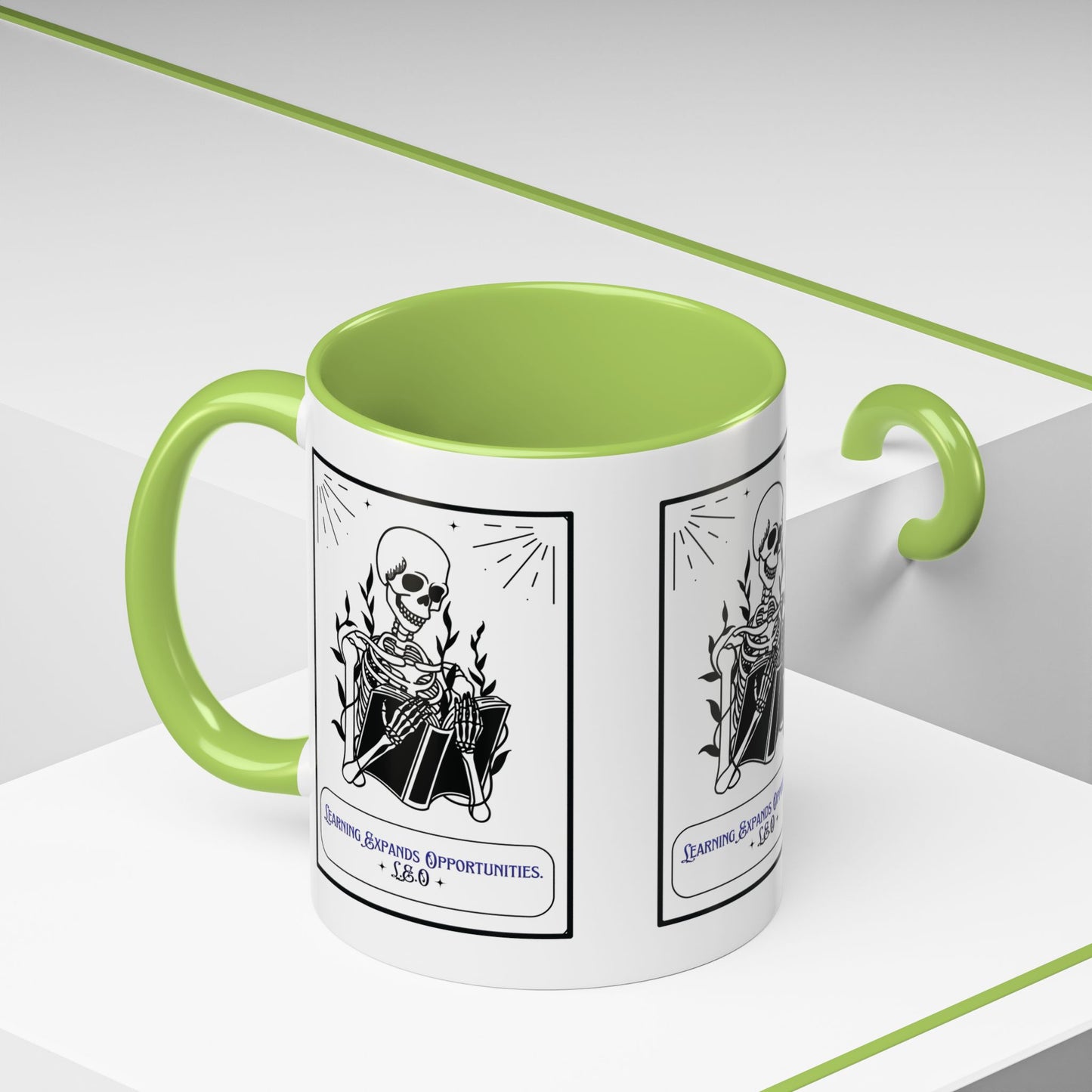 Personalized Initial Skeleton Accent Coffee Mug