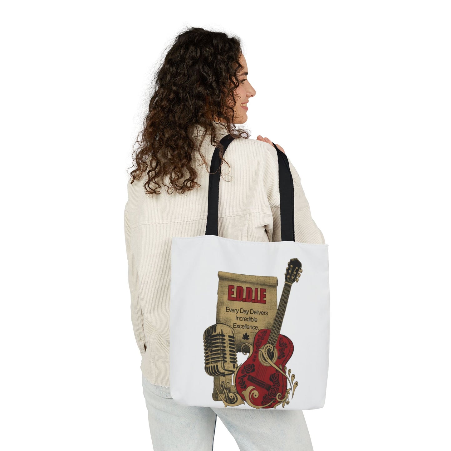 Personalized Initial Quote Guitar Canvas Tote Custom Name