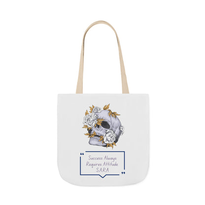 Personalized Initial Quote Floral Skull Canvas Tote Custom Name