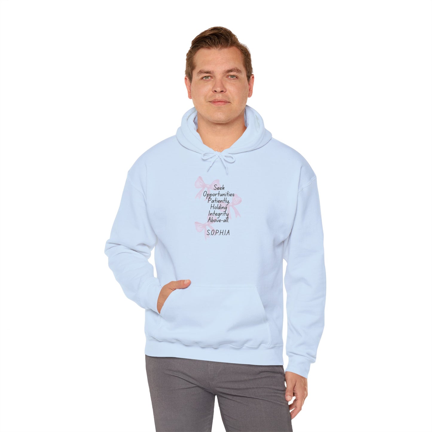Personalized Pink Bow Hooded Sweatshirt