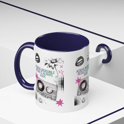 Personalized Cassette Vibes Accent Coffee Mug