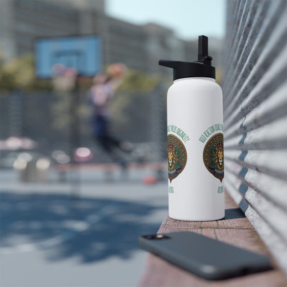 Personalized Initial Quote Circled Lion Stainless Steel Water Bottle