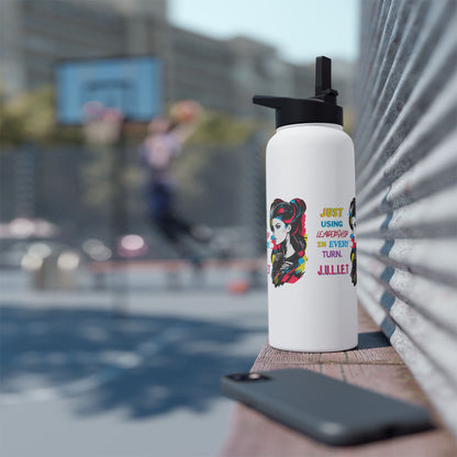 Personalized Initial Quote Vintage Girl Stainless Steel Water Bottle