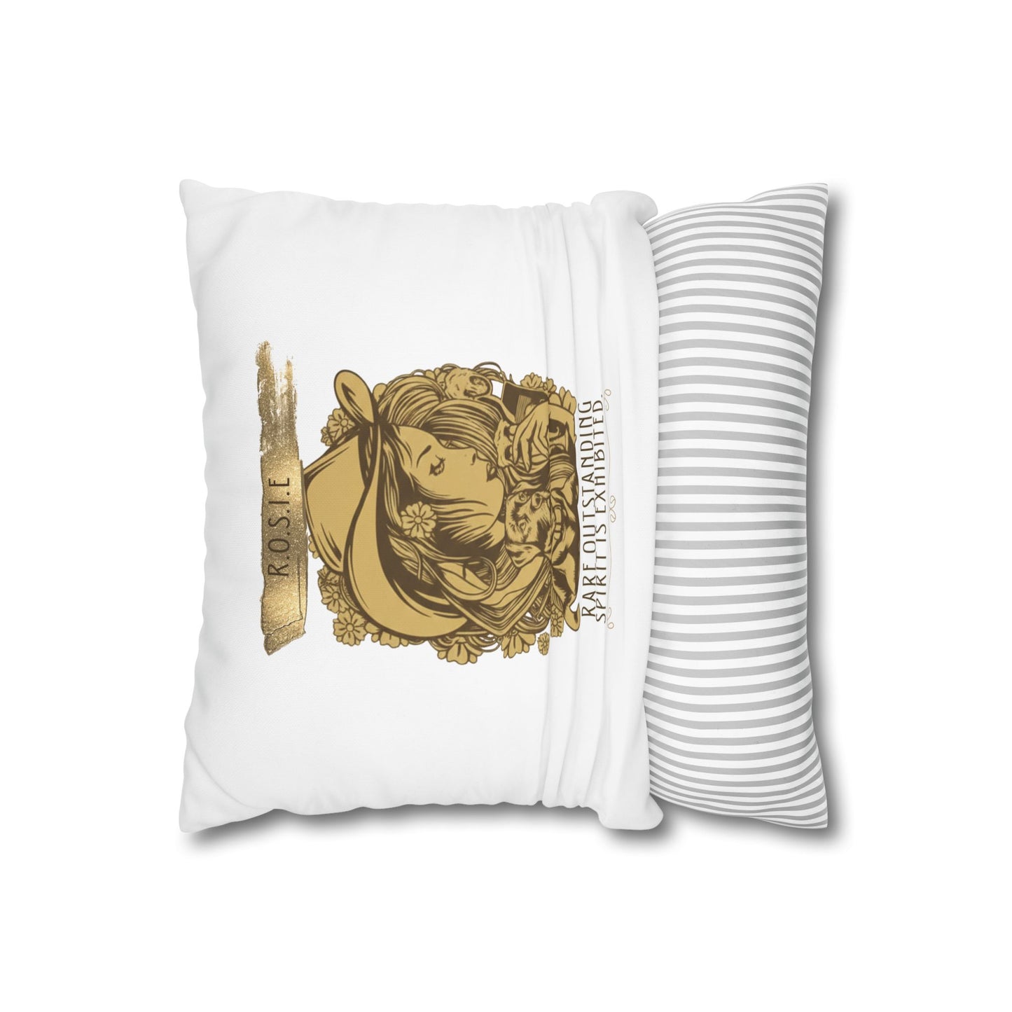 Personalized Initial Quote Golden Girl — Custom Sayings on Square Poly Canvas Pillowcase