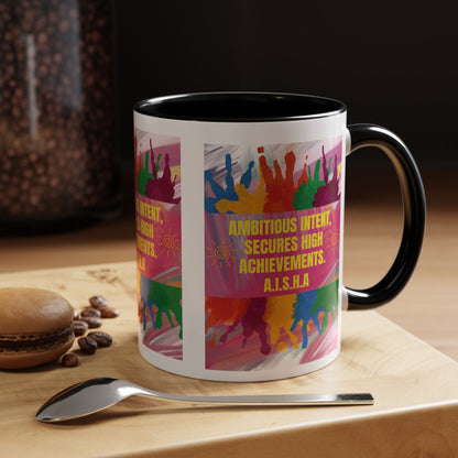Personalized Initial Colorful Paint Accent Coffee Mug