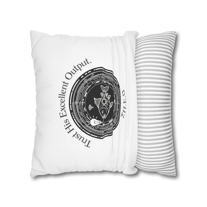 Personalized Initial Quote Fish — Custom Sayings on Square Poly Canvas Pillowcase