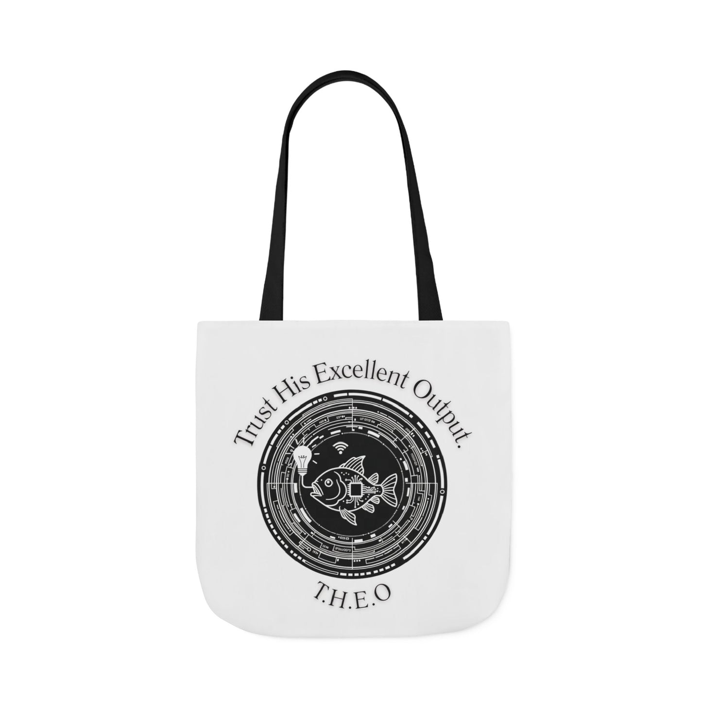 Personalized Initial Quote Circle Fish Canvas Tote Custom Name
