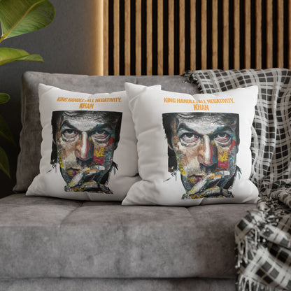 Personalized Initial Quote Khan — Custom Sayings on Square Poly Canvas Pillowcase