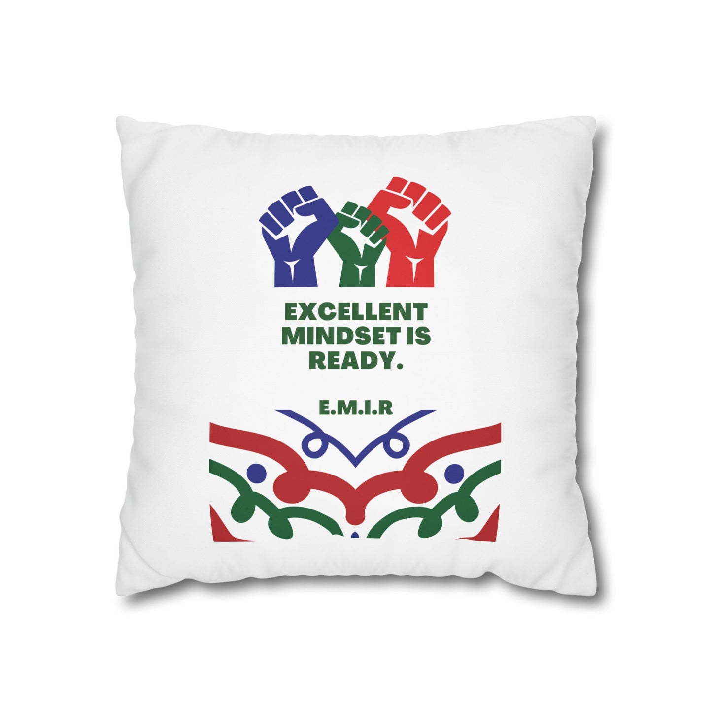 Personalized Initial Quote Victory — Custom Sayings on Square Poly Canvas Pillowcase