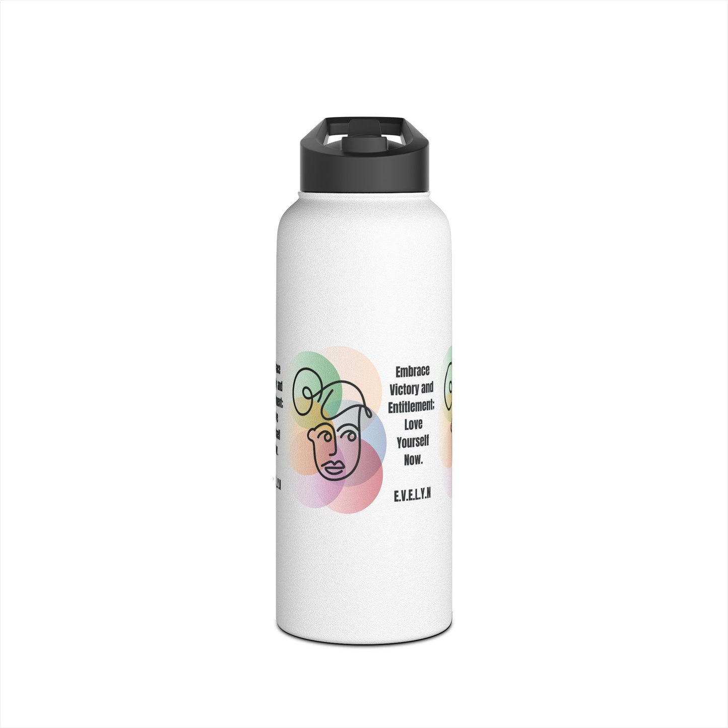 Personalized Initial Quote Sketch Girl Stainless Steel Water Bottle