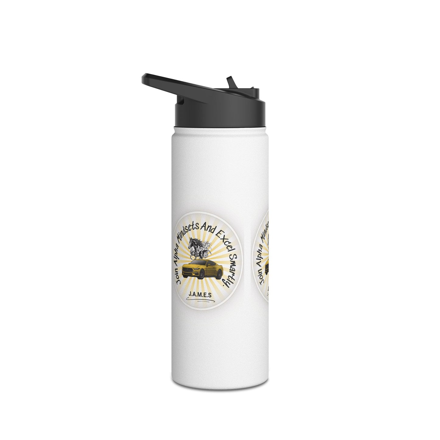 Personalized Initial Quote Horse Car Stainless Steel Water Bottle