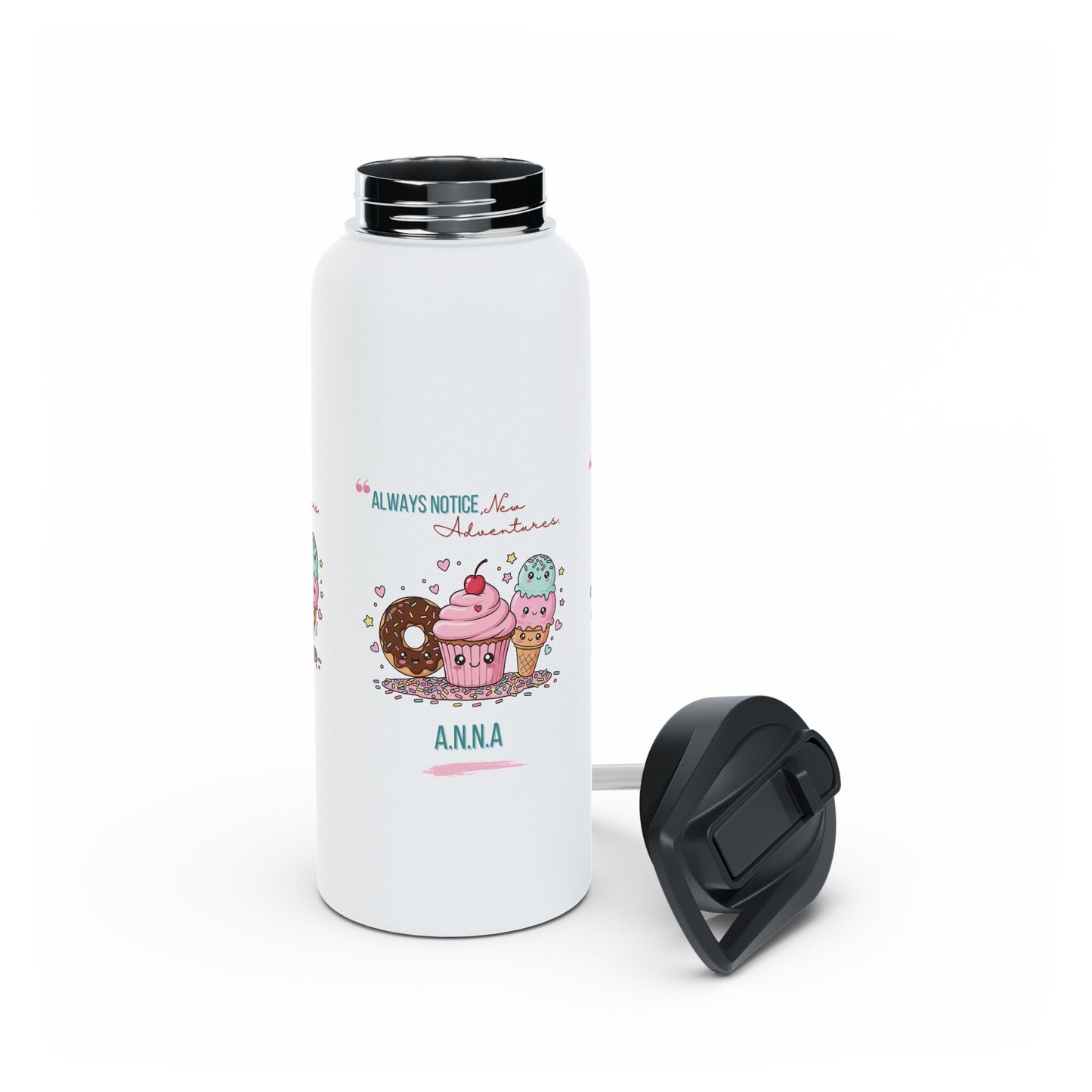 Personalized Initial Quote Sweet Treat Stainless Steel Water Bottle