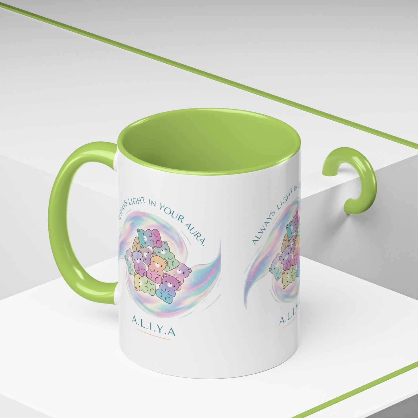 Personalized Initial Cloud Collage Accent Coffee Mug