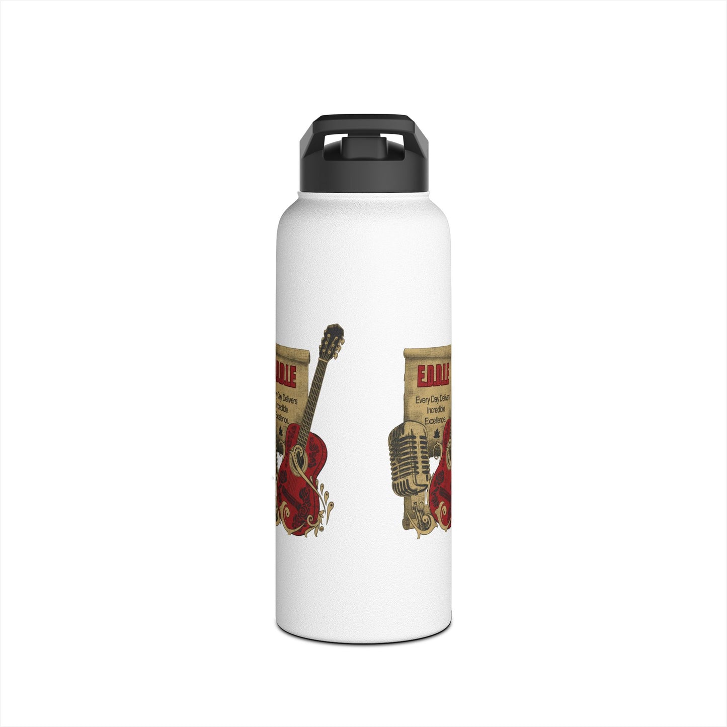 Personalized Initial Quote Guitar Stainless Steel Water Bottle