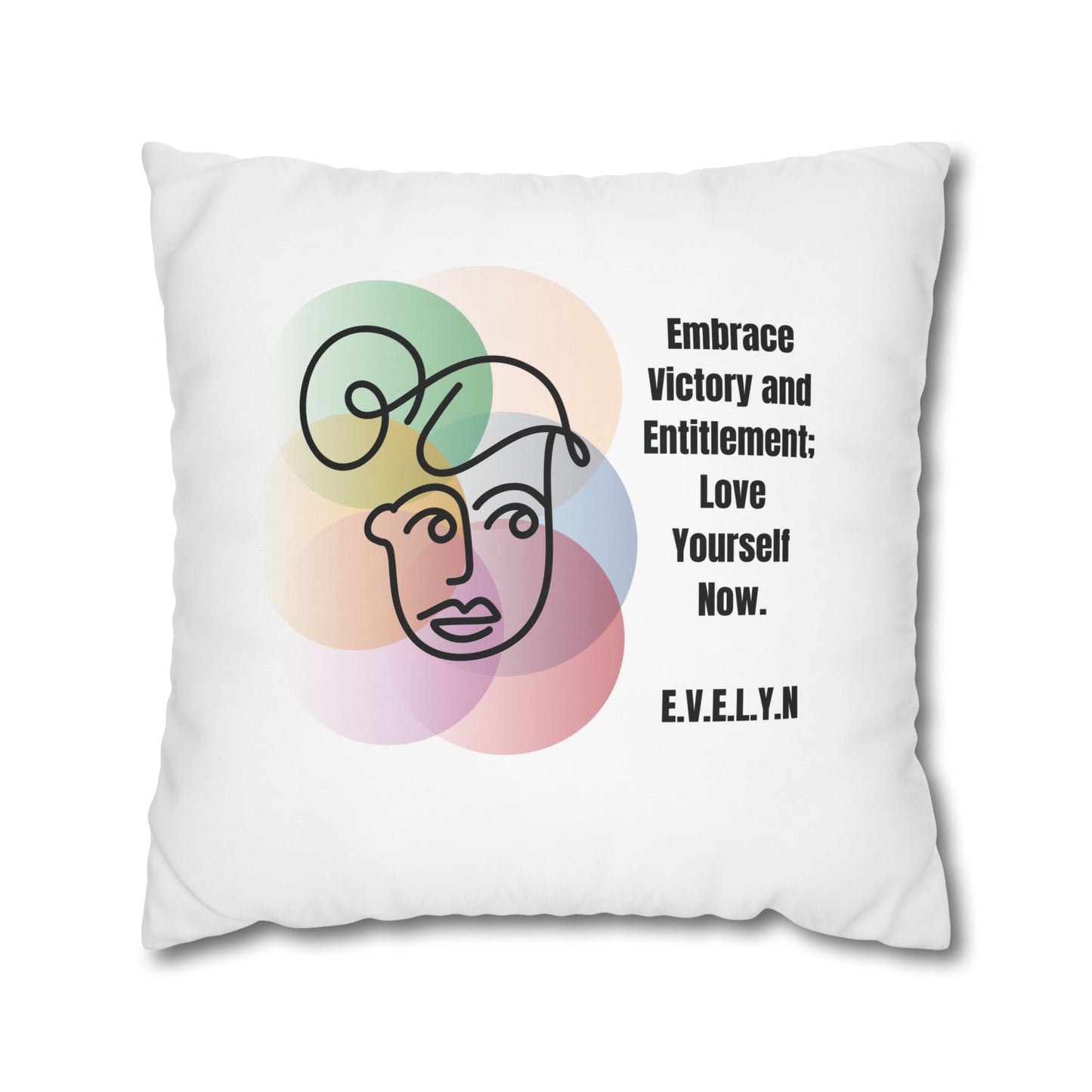 Personalized Initial Quote Simple Girl — Custom Sayings on Square Poly Canvas Pillowcase