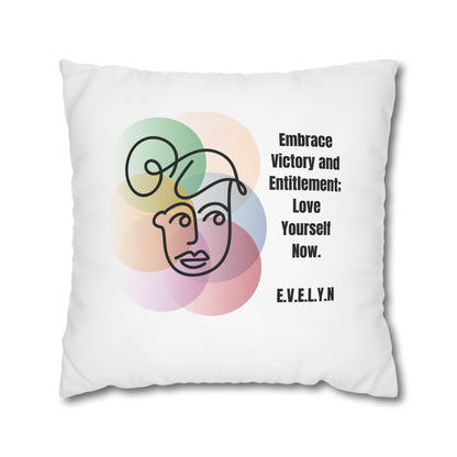 Personalized Initial Quote Simple Girl — Custom Sayings on Square Poly Canvas Pillowcase