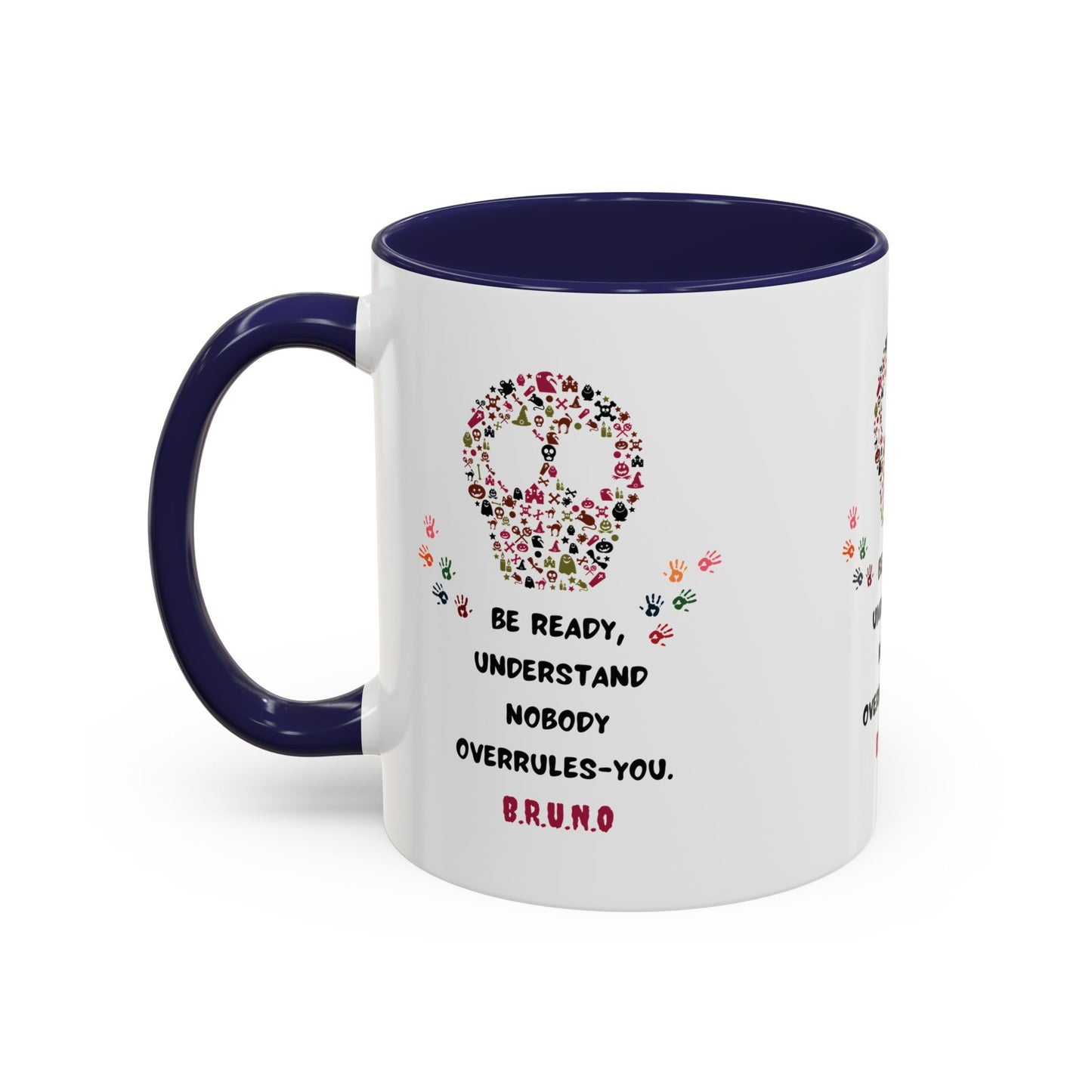 Personalized Initial Floral Skull Accent Coffee Mug