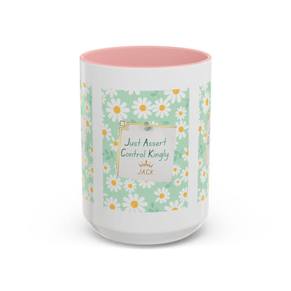 Personalized Floral Message Accent Coffee Mug