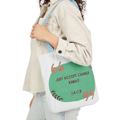 Personalized Initial Quote Inspirational  Note Canvas Tote Custom Name