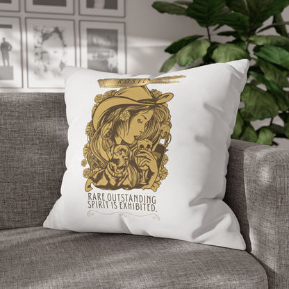 Personalized Initial Quote Golden Girl — Custom Sayings on Square Poly Canvas Pillowcase