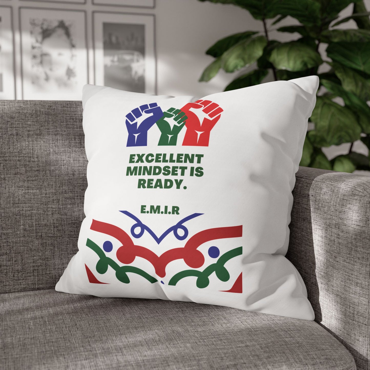 Personalized Initial Quote Victory — Custom Sayings on Square Poly Canvas Pillowcase