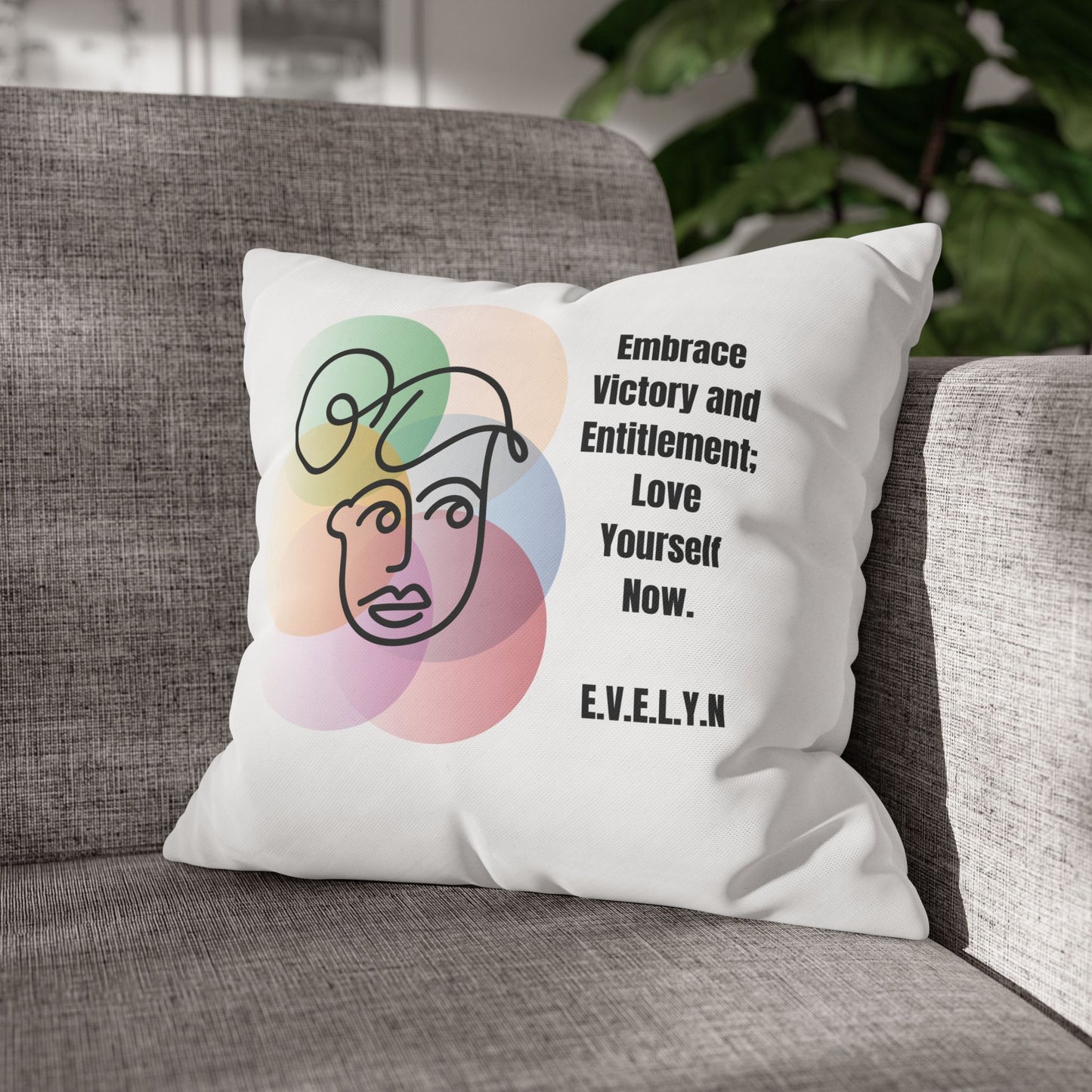 Personalized Initial Quote Simple Girl — Custom Sayings on Square Poly Canvas Pillowcase