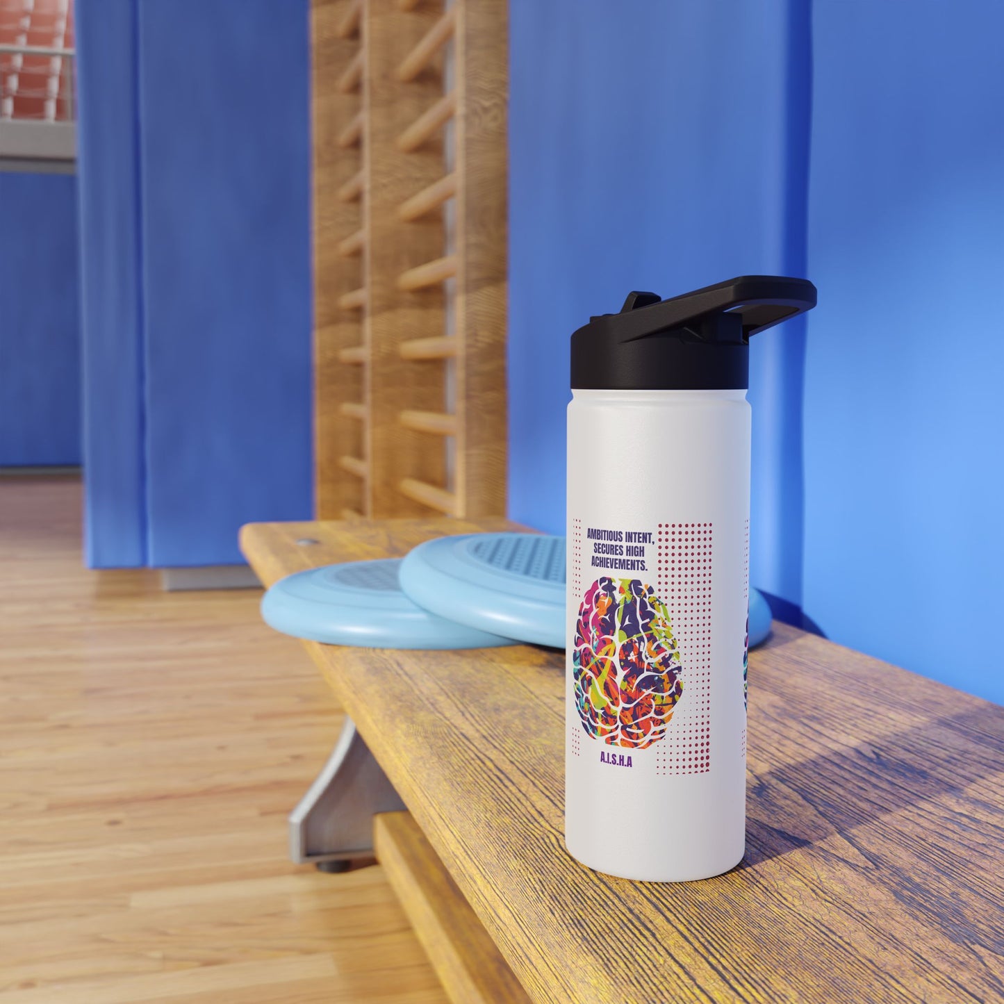 Personalized Initial Quote Brain Stainless Steel Water Bottle