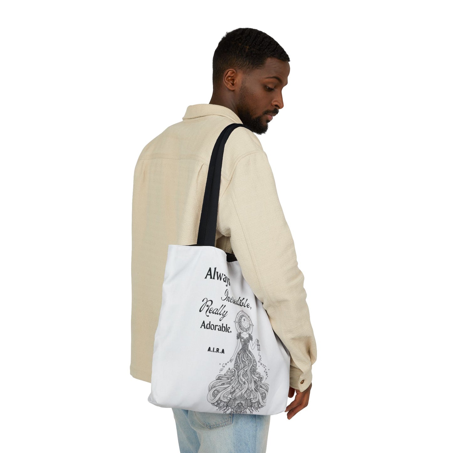 Personalized Initial Quote Light Girl Canvas Tote Custom Name