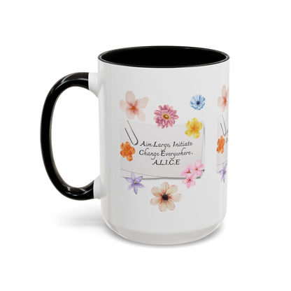 Personalized Floral Clip Note Accent Coffee Mug