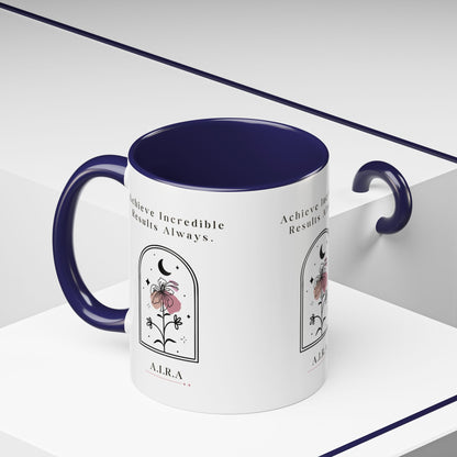Personalized Initial Floral Moon Accent Coffee Mug