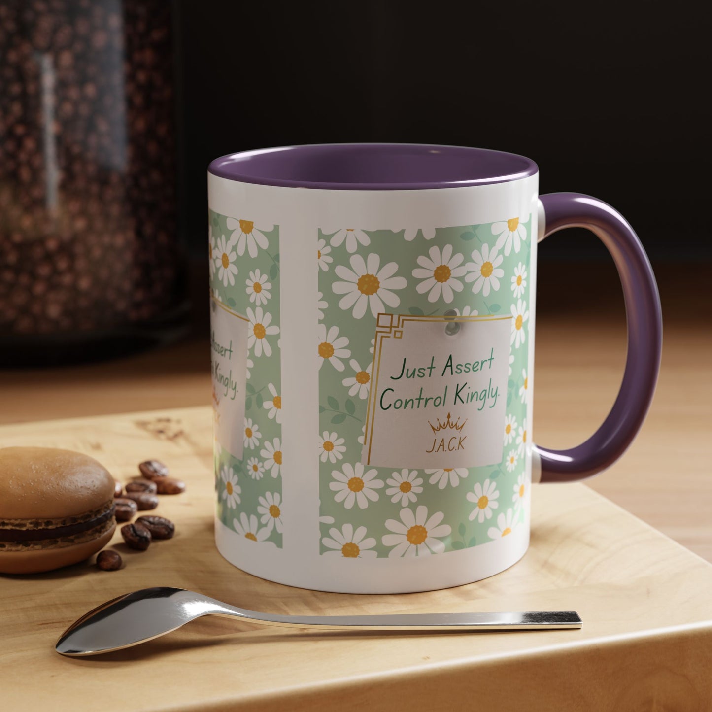 Personalized Floral Message Accent Coffee Mug