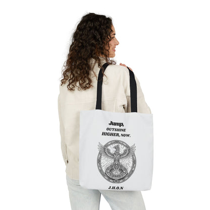 Personalized Initial Quote Circled Eagle Canvas Tote Custom Name