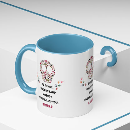 Personalized Initial Floral Skull Accent Coffee Mug