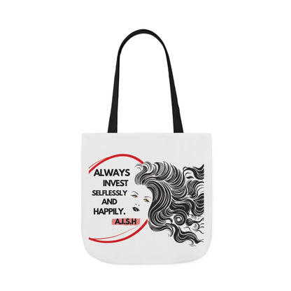 Personalized Initial Quote Inspirational Girl Canvas Tote Custom Name