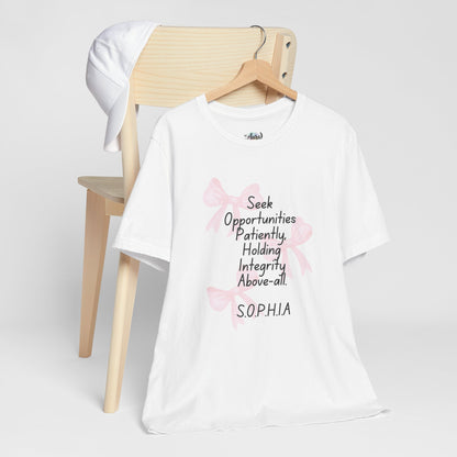 Personalized Pink Bow Graphic Tee