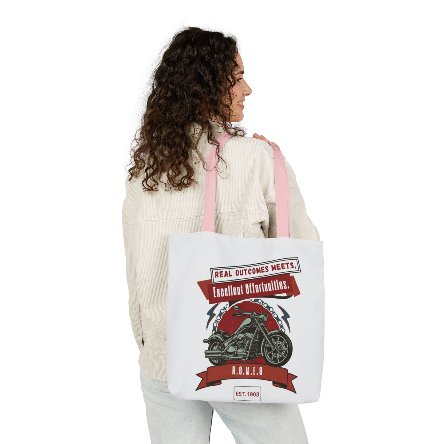 Personalized Initial Quote Motorcycle Canvas Tote Custom Name