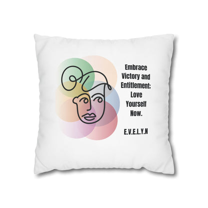 Personalized Initial Quote Simple Girl — Custom Sayings on Square Poly Canvas Pillowcase