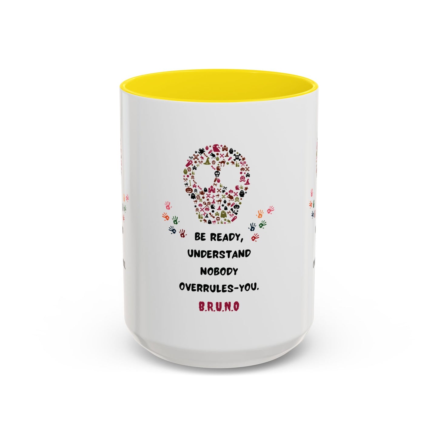 Personalized Initial Floral Skull Accent Coffee Mug