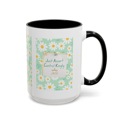 Personalized Floral Message Accent Coffee Mug